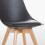 Life Interiors Plastic Shell Lanzo Retro Dining Chair, Black 5