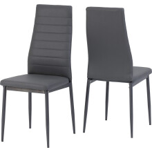Seconique Abbey Dining Chair Set of 2 in Grey Pu