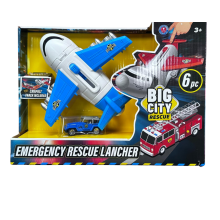Fire Rescue Launcher Vehicle Set Blue Action Toy for Boys Ages 3 and Up Kids Emergency Play Set Gift Idea