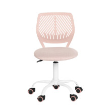 FurnitureR 1 x Kitchen Swivel Chair Padded Swivel Chair Comfortable Swivel Chair with Wheels Backrest Dining Room Living Room Chair Morandi Pink