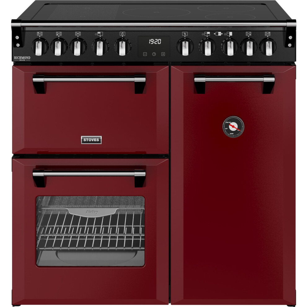 Stoves Richmond Dx 90Ei 90Cm Wide Electric Range Cooker With Induction Hob - Garnet - A Rated Red