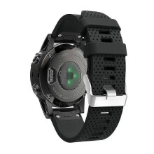 (Black) Quick Release 20mm Silicone Wrist Band Watchband Strap for  Fenix 5S