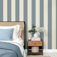 Distinctive Stripe Blue Wallpaper Elegant Paper Wall Covering Classic Stripe Design Washable 10mx52cm Roll