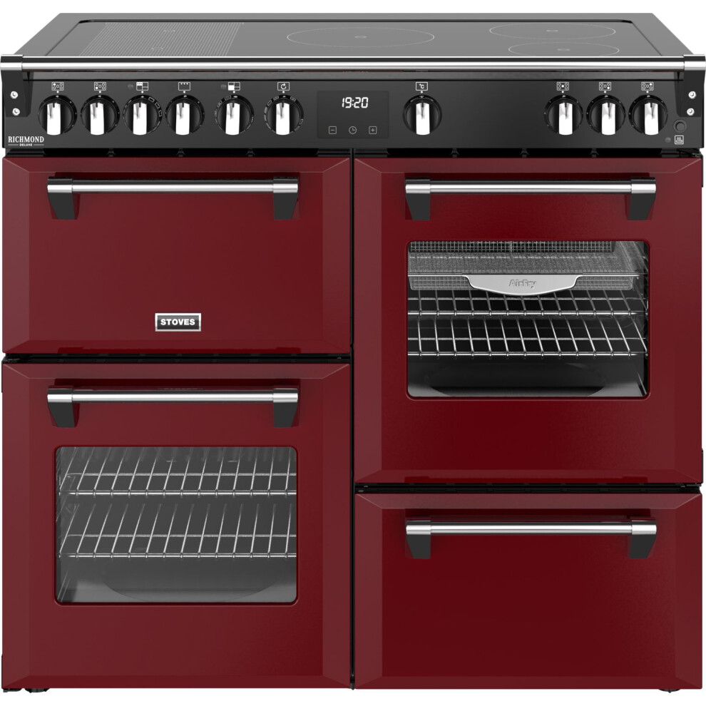 Stoves Richmond Deluxe 100Ei 100Cm Wide Electric Range Cooker With Induction Hob - Garnet - A Rated Red