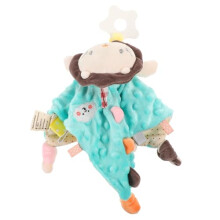 (monkey) Baby Security Blanket Lion Lovey Triangle Teething Toy Soft Skin-Friendly Safe Newborn Pacifier Sleep Companion