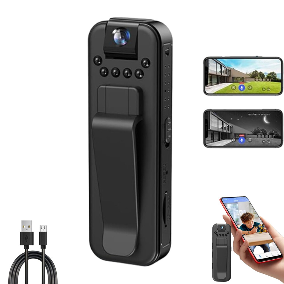 1080P Full Hd Body Camera With Night Vision, 180 Lens, Clipon Wearable Design, Wifi Single Unit 9094768957486