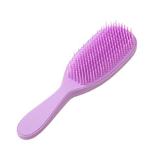 (Lila) Flintronic Detangling Brush, Two-Tier Bristles Massage Hair Brush, Gently Reduces Hair Breakage & Pulling, Ergonomic Handle, Black