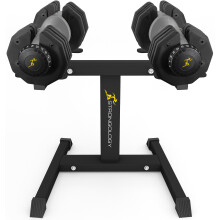 Homeology Strongology Urban25 Grey Adjustable Dumbbell Pair with Free Durable Steel Adjustable Urban25 Dumbbell Floor Stand