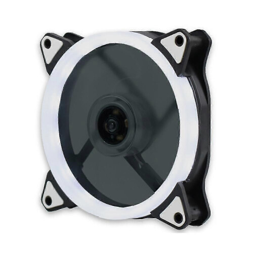 (White) Mute RGB LED Light Cooling Fan Heat Dissipation Heatsink for Computer PC Case