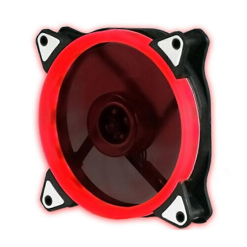 (Red) Mute RGB LED Light Cooling Fan Heat Dissipation Heatsink for Computer PC Case
