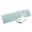 (Blue) 1 Set 1900 Wired Keyboard Punk Round Cap Mute Portable Computer USB Gaming Mouse for Desktop 1