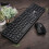 (Black) 1 Set 1900 Wired Keyboard Punk Round Cap Mute Portable Computer USB Gaming Mouse for Desktop 5