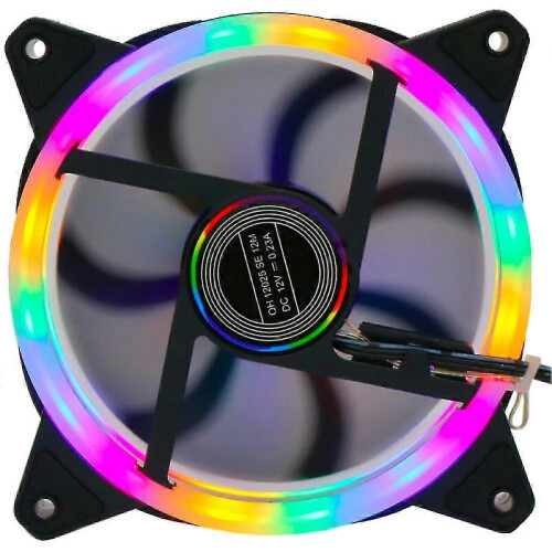 (Multicolor)Mute RGB LED Light Cooling Fan Heat Dissipation Heatsink for Computer PC Case 2