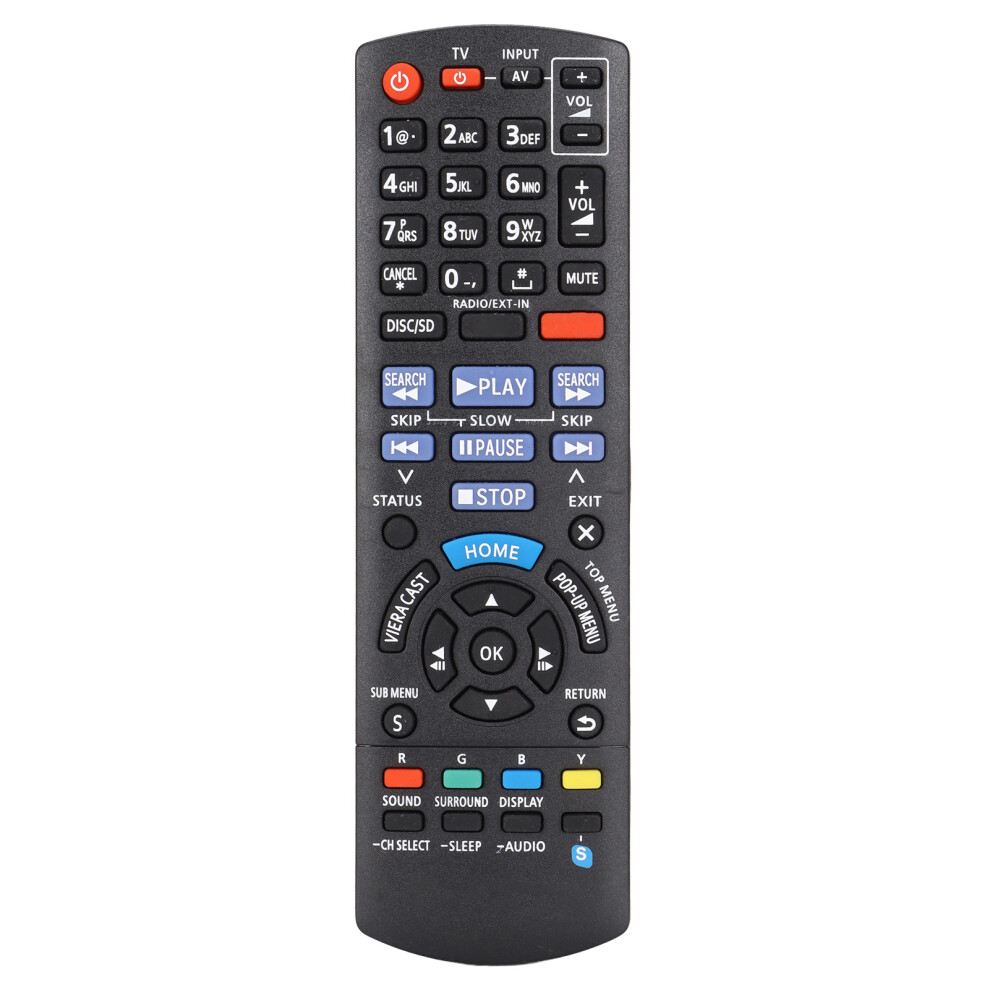 Replacement Remote Control For Panasonic Blu-Ray Disc Player, Fit For Panasonic Blu-Ray Disc Player, Easy To Use Remote With No Programming Needed, 9423501994035