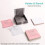 Sticky Note Holder with Builtin Stencil Template for 3x3 Notes, Durable ABS Organizer Black 5