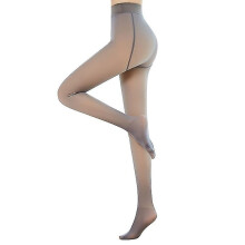 Translucent Warm Fleece Tights Trousers for Women, Warm Fleece Lined Slim Stretchy Leggings Trousers