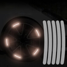 Car Wheel Hub Reflective Sticker 20 Pack Universal Car Motorcycle Wheel Rim Stripe Decal Silver Pinstripe Tape