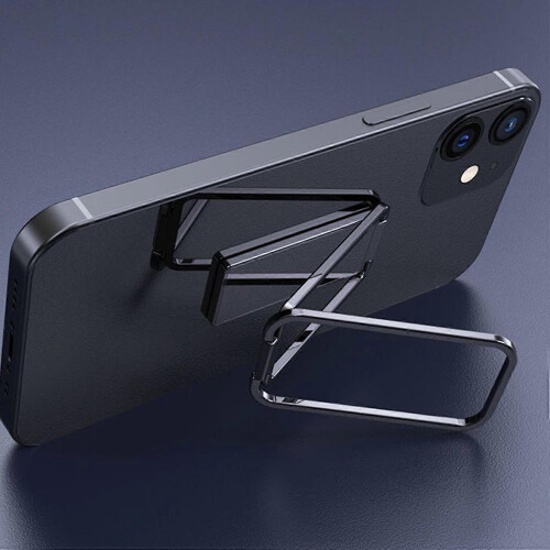 (Silver)Phone Holder Adjustable Foldable Zinc Alloy Universal Ultra-thin Mobile Phone Ring Bracket for Live 2