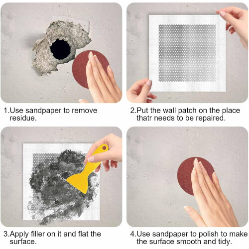 23 Pcs Drywall  Kit with Multiple Patch Sizes, SelfAdhesive Wall Patch for Holes and Ceiling 2