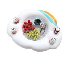 (3pcs) Inflatable coasters, rainbow cloud ice trays, inflatable drink floats for adult hot tub accessories, floating pool bar for pool party