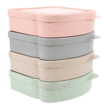 4PCS Reusable Toast Shaped Sandwich Containers with Lid Keeps Sandwiches Fresh Microwave Safe