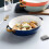 Ceramic Baking Dish Rectangular Pan Microwave Safe Blue Gold Edged Cheese Tray 2