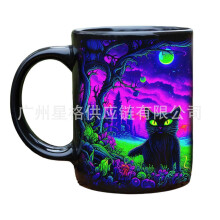 (A) Cute Black Cat Halloween Ceramic Mug, Cute Black for Cat Coffee Mug Tea Cup Halloween Gifts for Cat Lovers