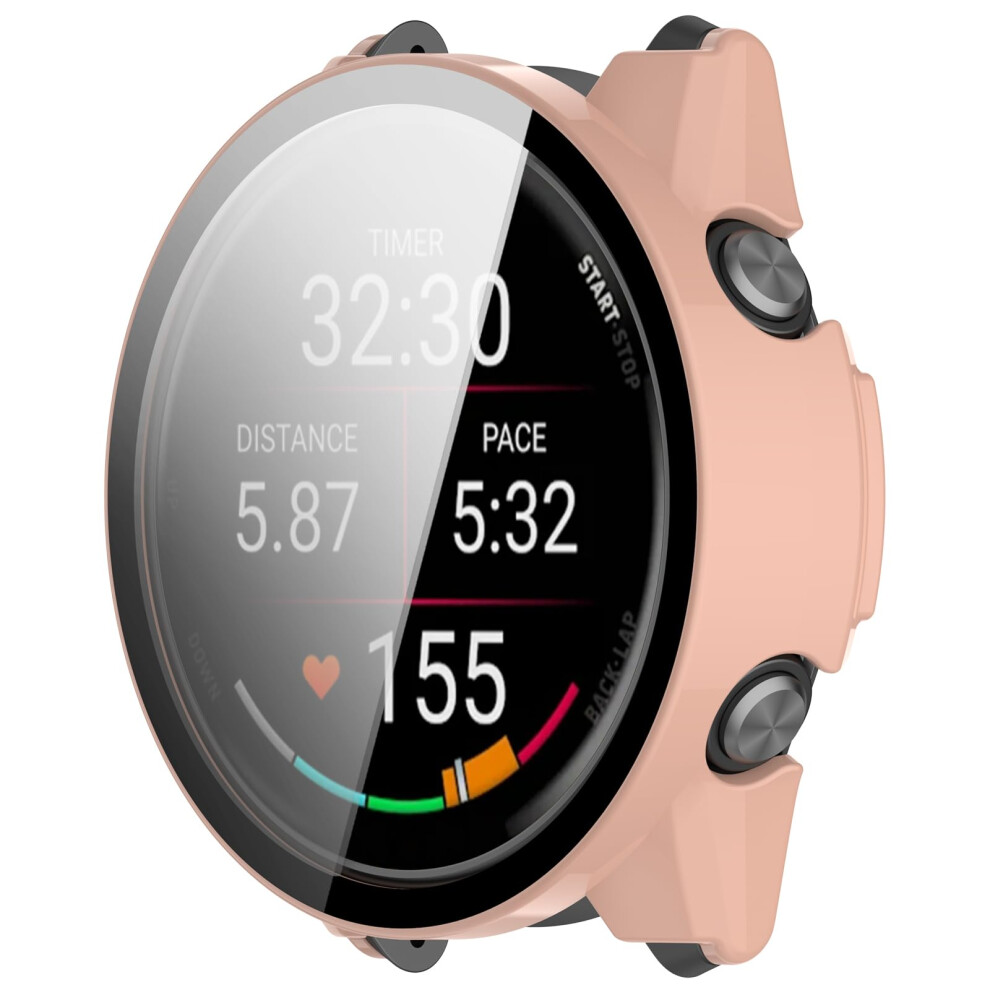 Protective Case With Full Screen Tempered Glass And Snapon Fit For Garmin Forerunner 570 42Mm Pink 9187378957165