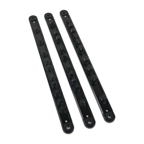 us pro US PRO Tools 3pc Aluminium Socket Rail Set with Rotating Clips 1/4" 3/8" 1/2" 7236 1
