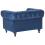 Beliani Armchair CHESTERFIELD Velvet Navy Blue 3