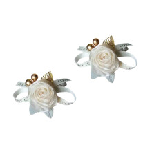 Rosenblüten-Handgelenkschmuck für elegante-Weiß 2 Artikel