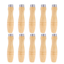 10Pcs Wood File Handles with Metal Sleeve Ergonomic Wooden Grip for Metal Files and Wood Rasps