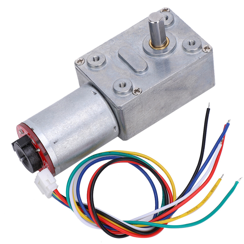 Dc12v Worm Gear Motor With Encoder Speed Reducer Jgy371400rpm Brass Gear 9421379672628