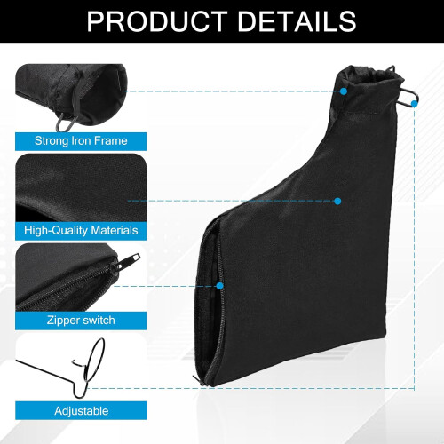 2 Pack Miter Saw Dust Bag with Zipper Closure for 255 Model, Durable Polyester Dust Collection 1