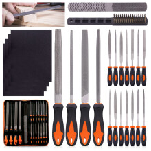 24Pcs Metal File Set with Wood Rasp and Needle Files, Carbon Steel AllinOne Kit with Case