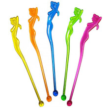 Mermaid Swizzle Sticks 6 Inch Colorful Reusable Cocktail Stirrers for Parties and Drinks