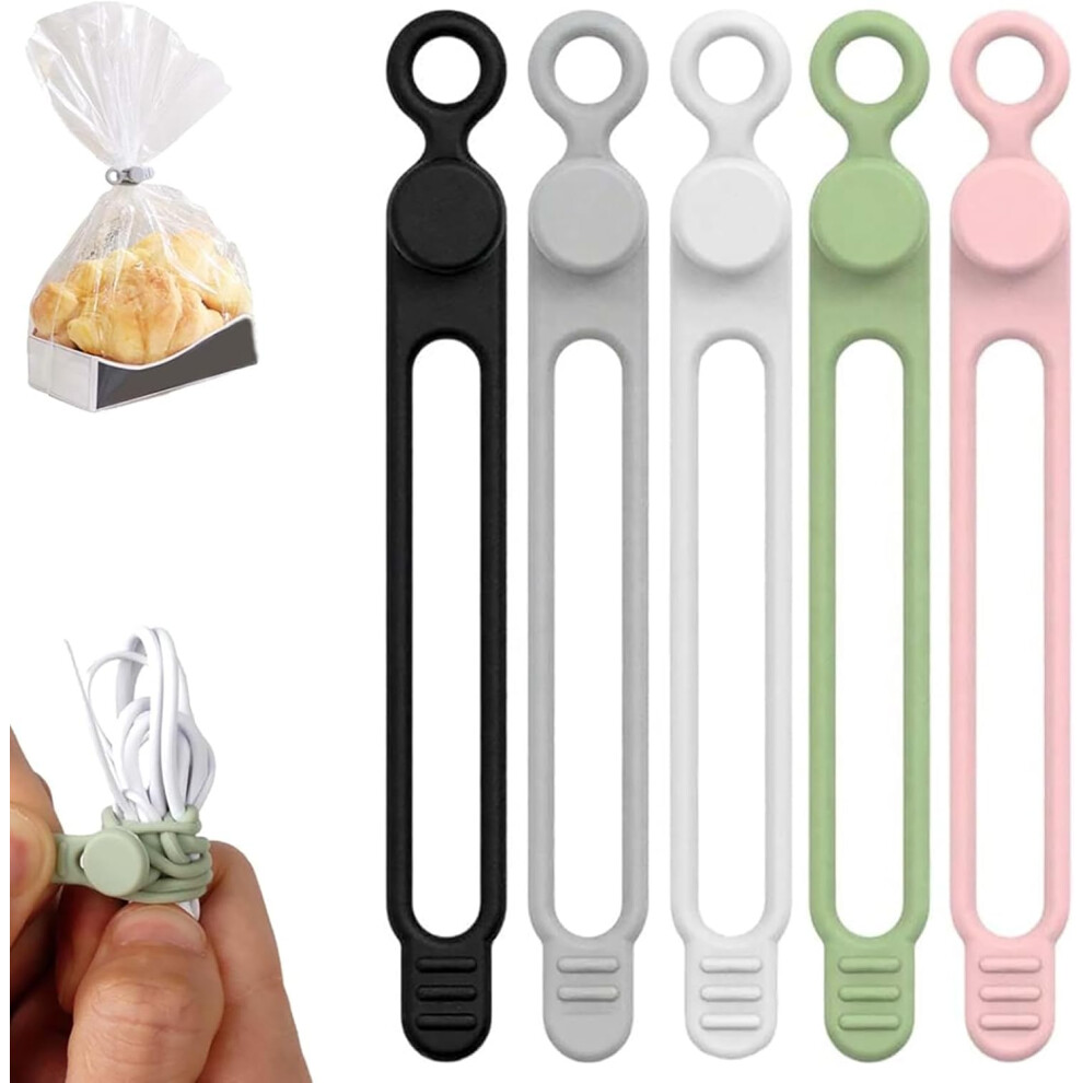 Silicone Cable Organizer Management, Ties Reusable Cord Holder Charger Wire 3233222773569
