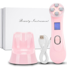 Appareil de massage facial par luminothérapie LED avec vibration thermique, outil de soin 7 en 1 pour tous types de peau, rechargeable et idéal