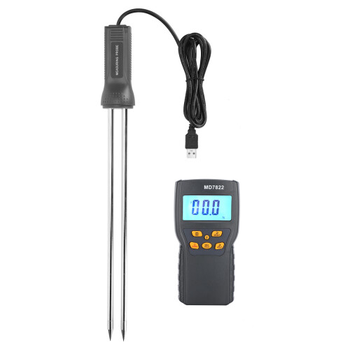Portable Grain Moisture Meter, Digital Hygrometer with Large Screen Lcd Display for Clear Readings Without Parallax, Automatic Temperature
