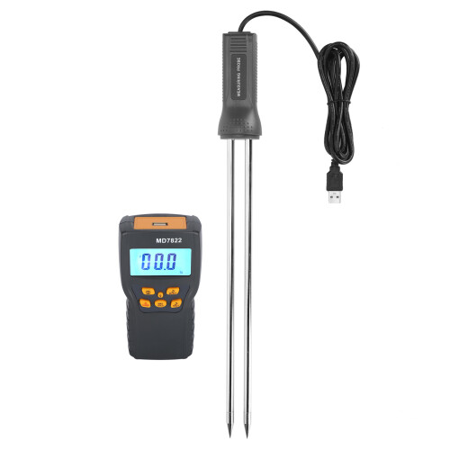 Portable Grain Moisture Meter, Digital Hygrometer with Large Screen Lcd Display for Clear Readings Without Parallax, Automatic Temperature 1