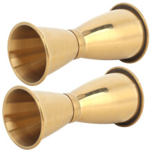 Stainless Steel Gold Measuring Cup Set, 1.5 & 3.8 oz Liquor Jiggers