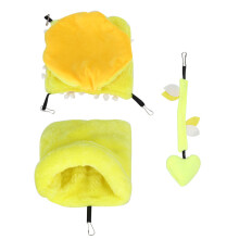 Lit douillet en peluche pour hamsters et oiseaux, en tissu peluche épais avec un design suspendu, nid pour oiseaux lavable, lit chaud d'hiver,