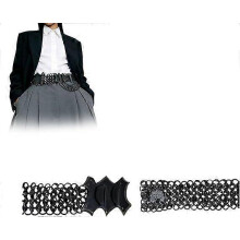 (2pcs) Gothic Industrial Chainmail Belt, Antique-Style Black Textured Circular Chain Belt, Black Punk Waist Belt Rave Chain