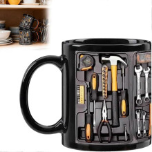 (2PCS) The Mechanic's Toolbox Mug, Realistic Tool Details & Comfortable Handle, 11oz Ceramic Mechanic Toolbox Coffee Cup for Birthday Thanksgiving