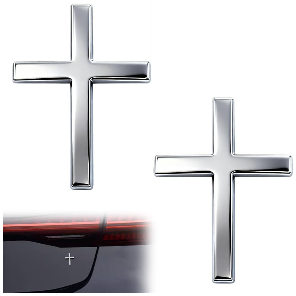Metal 3D Jesus Cross Car Emblem Badge, Self-Adhesive Christian Decal For Car Trunk Tailgate Fender 3233222796131