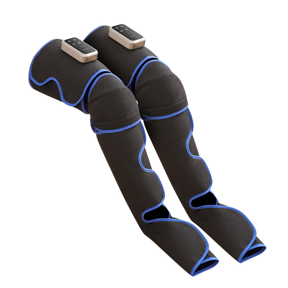 Leg Compression Massager 3 Intensities For Circulation And Pain Relief Knee Heating Dark Blue