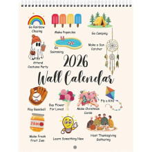 (2PCS) Wall Calendar 2026 Vertical Monthly Wall Calendar 12 Month Hanging Wall Planner8.3" X 11.7 ", Thick Paper, Cute Design