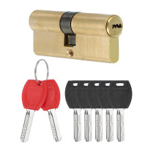 80mm Euro Profile Door Lock Cylinder with Knob, Solid Brass Dual Key AntiTheft for Wooden and Aluminum Doors