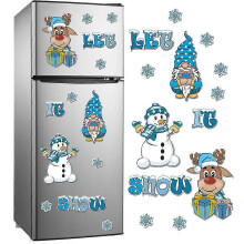 (C) Magnetic Stickers Christmas Tree Decorations, Christmas Fridge Magnetic Sticker, Xmas Themed Fridge Magnets Sticker Decoration Santa Claus Gift