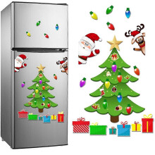 (I) Magnetic Stickers Christmas Tree Decorations, Christmas Fridge Magnetic Sticker, Xmas Themed Fridge Magnets Sticker Decoration Santa Claus Gift